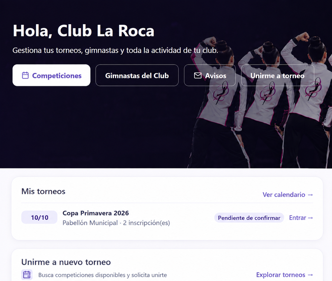 Registro de club en Gymnassy